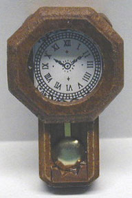 Dollhouse Miniature Walnut Rr Clock/Pendulum